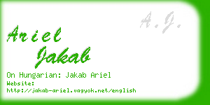 ariel jakab business card